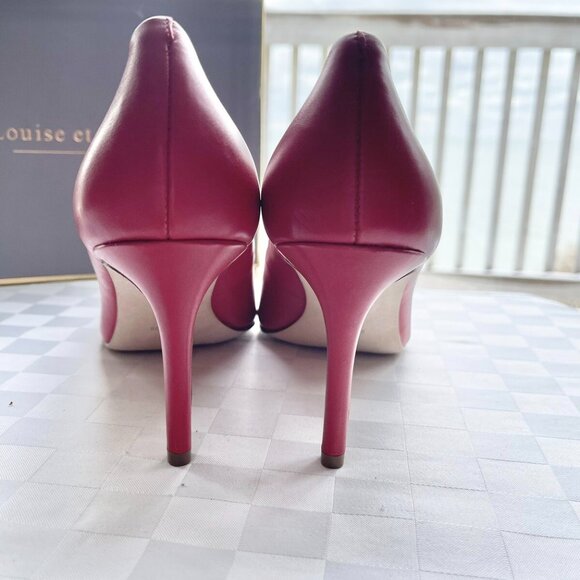Louise et Cie Hanabeth Vespa Red Leather Pointed Toe Pumps - Picture 12 of 15